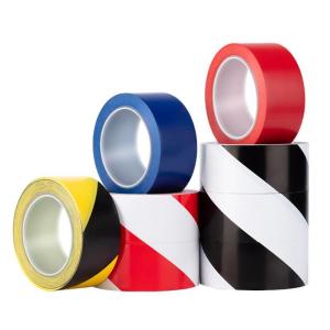 China High Tensile Strength PVC Lane Marking Tape For Warehouse Safety In Black And Yellow factory