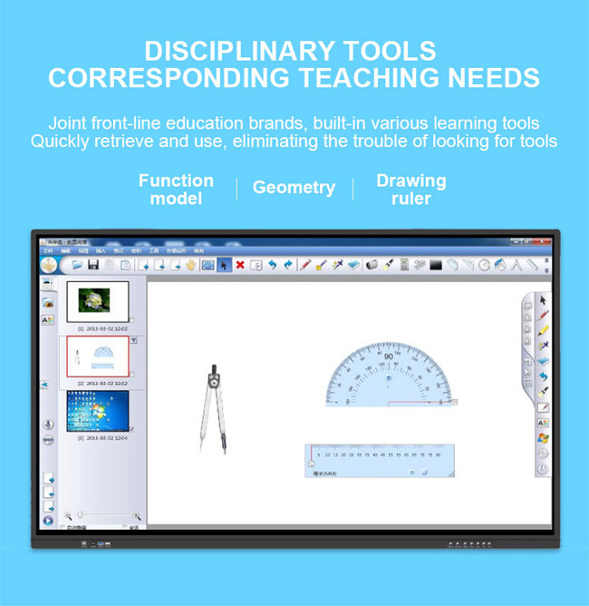 UHD 110 Inch Interactive Flat Panel Education 4096×4096 Touch Blackboard
