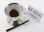 Double Layer Stainless Steel Pour Over Coffee Filter 2 / 4 Cups Capacity