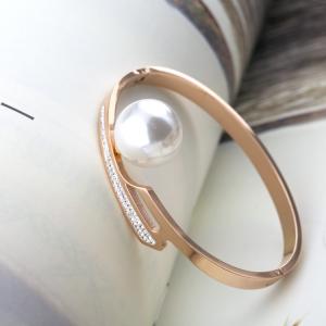 China Wholesale New Designer Simple Circle Charm Symbol Jewelry Girls' Infinity Stainless Steel Bracelet Pearl Bangle factory