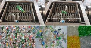 China Bottles Bale Plastic Waste Shredding Machine Dual Shaft Automatic Overload Protection factory