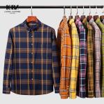 Men's 100% Cotton Plaid Button Collar Shirts Versatile Cardigan Tops for Any