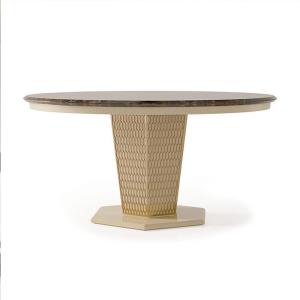 China Italian Luxurious Mesa Dining Table Marble Tabletop With Stainless Wire factory