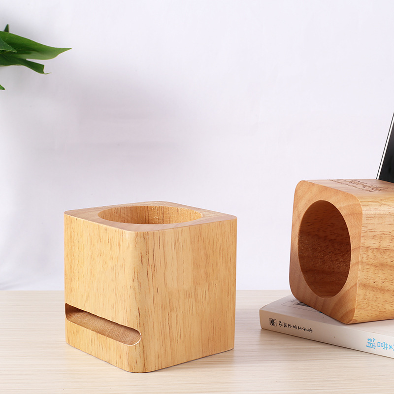 Universal Cell Phone Stand with Loudspeaker Holder Wooden Phone Stand Bamboo Phone Dock Stands
