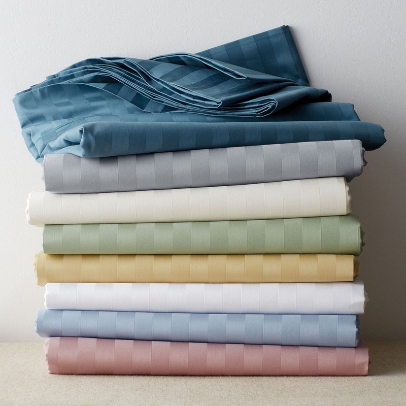 Thread Count 300tc 100%COTTON Stripe Satin Bedding Sheet Set for Luxury 5 Star Hotel