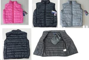 China Apparel Girls padding vests stocklots+bag(girls jackets,girls coats) factory