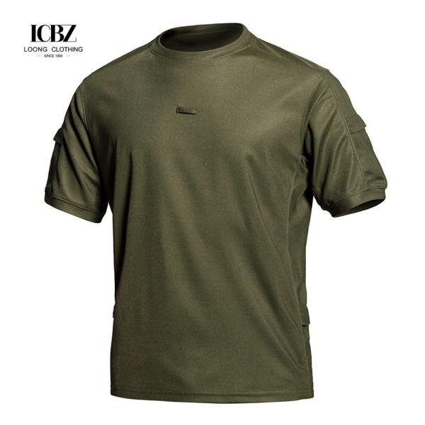 Woodland Camouflage Active Training T-Shirts for Men Custom Logo Quick Dry