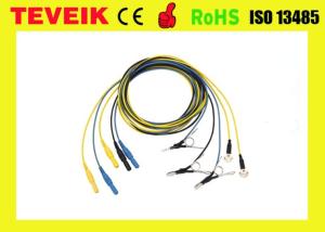 China Pure sliver eeg electrode , DIN1.5 socket, colorful Neural Feedback EEG cable factory