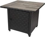 Black / Gray Table Top Steel Square Propane Fire Pit Outdoor