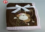 Cartoon Animal Premium Minky Baby Blanket Embroidered Reversible Knitted