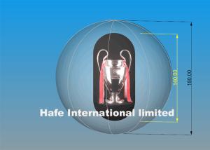 China 2.5m High Standard PVC Air Balloon Advertising With Champion Trophy Inside factory