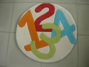China Numbers Round Handtufted Acrylic Kid Carpet and Rug factory