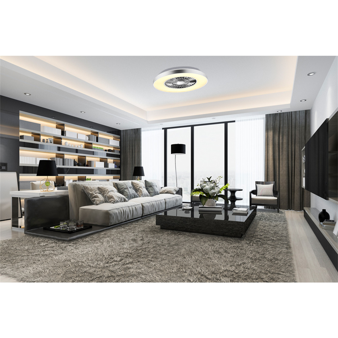 Ceiling Fan Light with Chrome Plated Frame