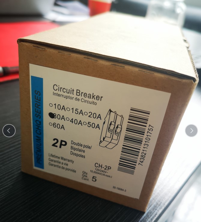 Kampa 2P 20A CH plug in mini circuit breaker MCB
