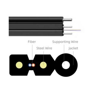 China Self-supporting Distribution Wooden Drum Indoor Flat Drop Cable for FTTx G657A Fiber Type factory