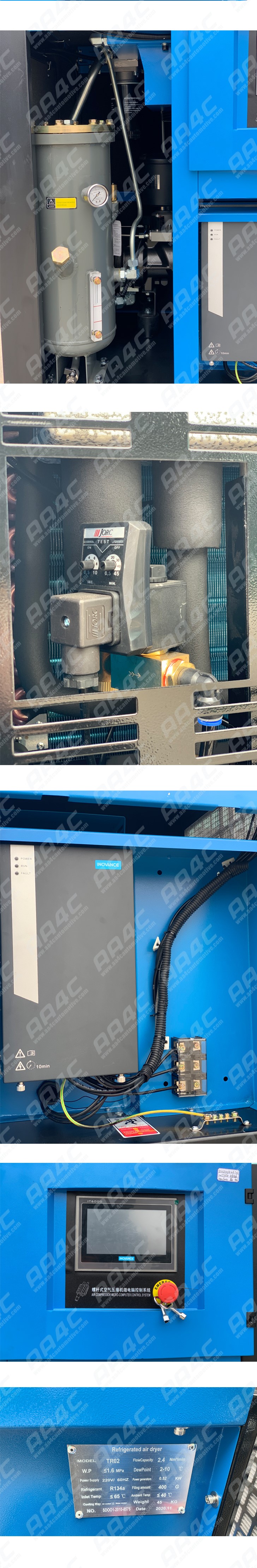 AA4C 7.5KW 11KW 15KW 22KW 11kw 15hp all-in-one Portable Screw air compressor air pump combine with air dryer and tank
