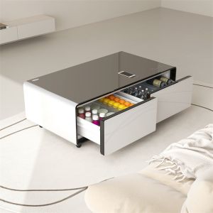 Stainless Steel TB135 Smart Table with Cooling Drawer Wireless Charging and LED