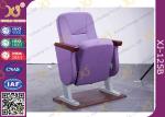 Purple Folding Church Hall Chairs With Fabric Covers / Auditorium Seating