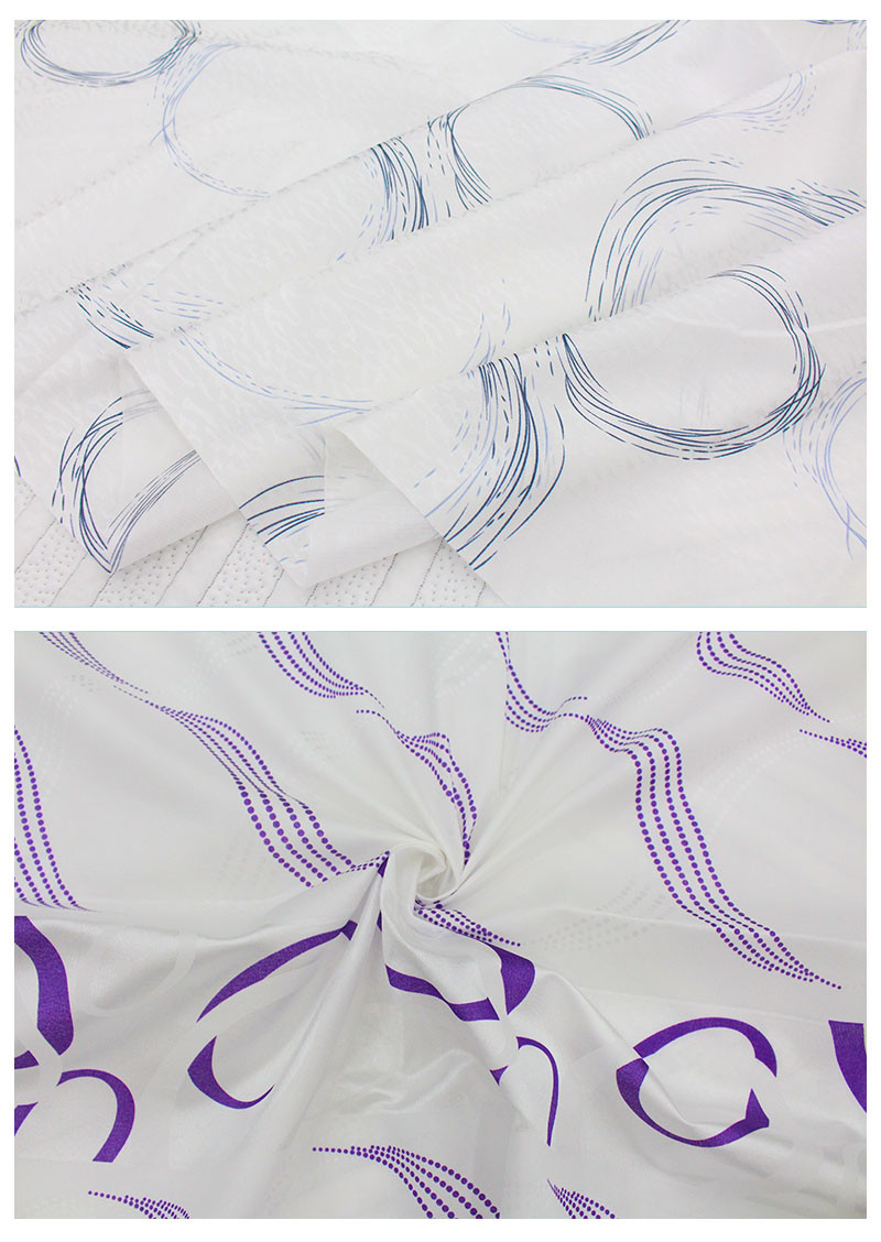 Anti Mildew Polyester Fiber Printed Mattress Fabric Warp Knitted