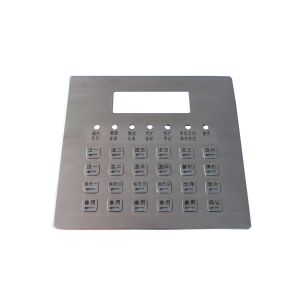 IP66 Customized 24 Keys Top Panel Mounting illuminated metal stainless steel