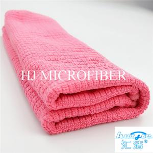 China Microfiber Cleaning Cloth Towel Weft Knitted Cloth For Kitchen Red Color 16&quot; Washing Tools factory