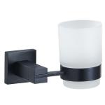 SUS304 Black Bathroom Tumbler Holders 3.74 Inch Wall Mounted