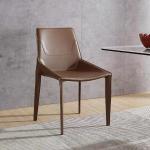 Lux Leather White Metal Italian Style Dining Chairs Comfortable