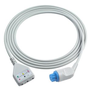 China Datex ECG Trunk Cable S&amp;W Din Style 3lead Cable 1.30M factory