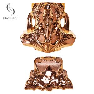 China ABS Plastic Copper Color Coffin corner Decoration, Coffin Accessories Set 17#B factory