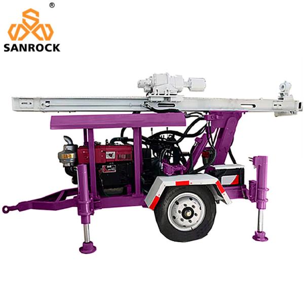 Portable Water Drilling Rigs Hydraulic Borehole Trailer Mounted Water Well