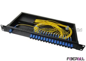 China 1x16 Rack Mounted Optical Fiber Splitter 1u 19 Inch Pre-Loaded With Sc Adapter factory