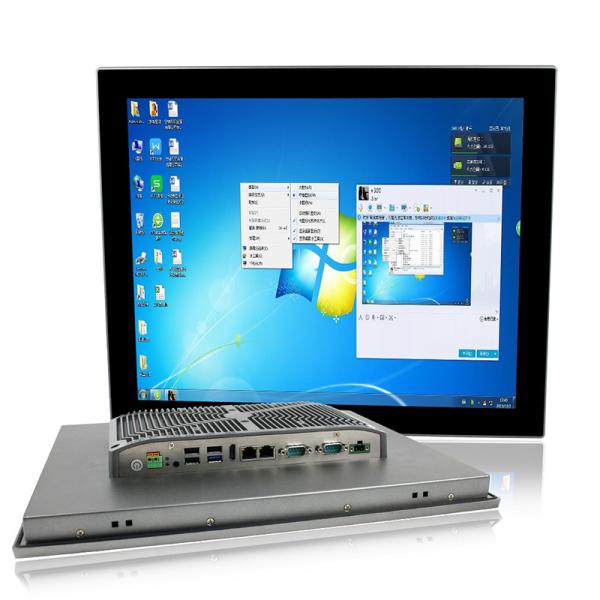 Ultra Thin 17 Inch J1900 Gray Panel Mount Touch Screen Pc , Seamless Industrial
