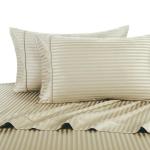 Thread Count 300tc 100%COTTON Stripe Satin Bedding Sheet Set for Luxury 5 Star