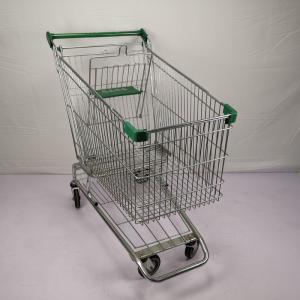 China PU Wheels Grocery Shopping Trolley 210L Metal Shopping Cart With Beverage Chassis factory