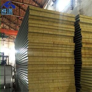 China 30minutes fire resistant sound insulation rock wool sandwich boards1150-50-0.376mm factory