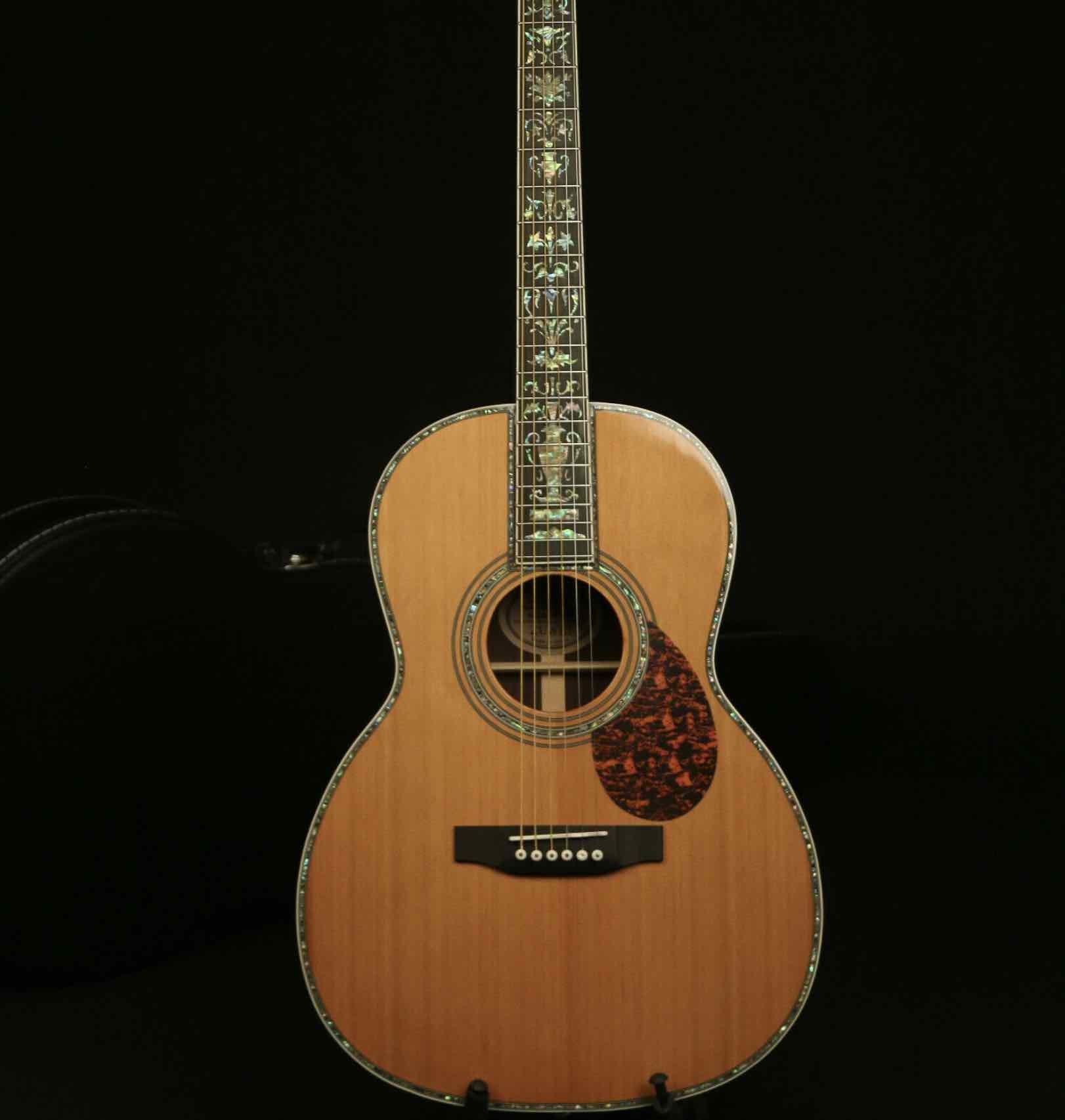 Custom Full Solid Wood Handmade Acoustic Guitar India Rosewood Real Abalone Binding