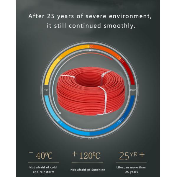 Black Or Red Solar PV Cable Double Insulated 4mm² 600 / 1000V TUV Approved