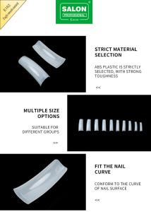 China Fake Nail Full Cover Natural ABS Eagle Mouth Clear In 12 Sizes For Nail Salon factory