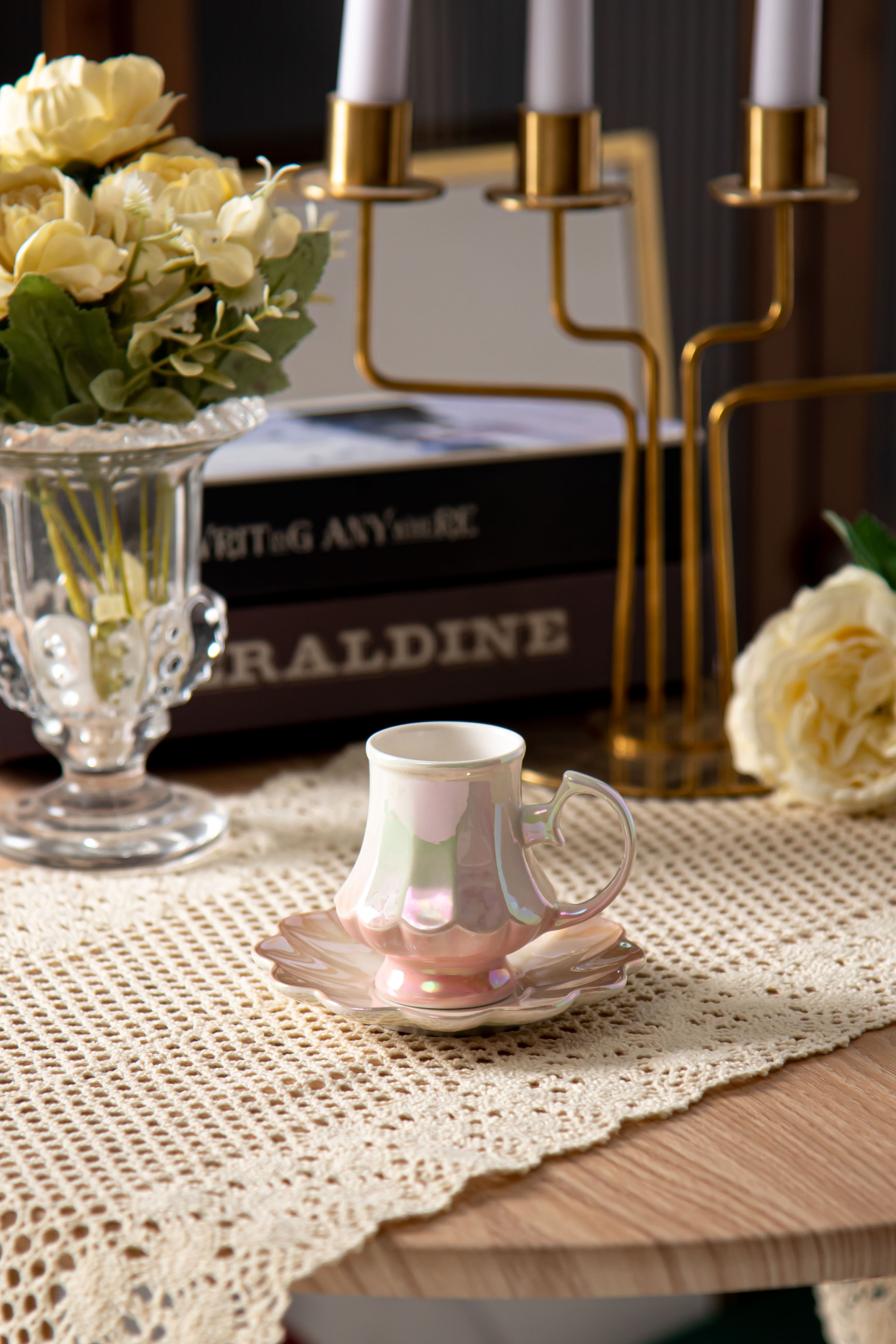 Coffee Cups Of 6 Luxury Pink Espresso Cups And Plate Design Ceramic Mugs Water Coffee Milk Cup Mug Ceramic Coffee Mugs for Wholesale