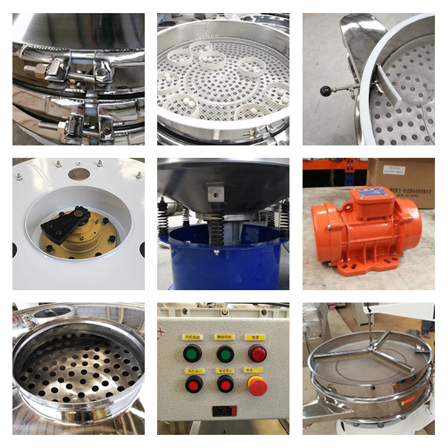 Industrial vibrating screens for powder and granule screening