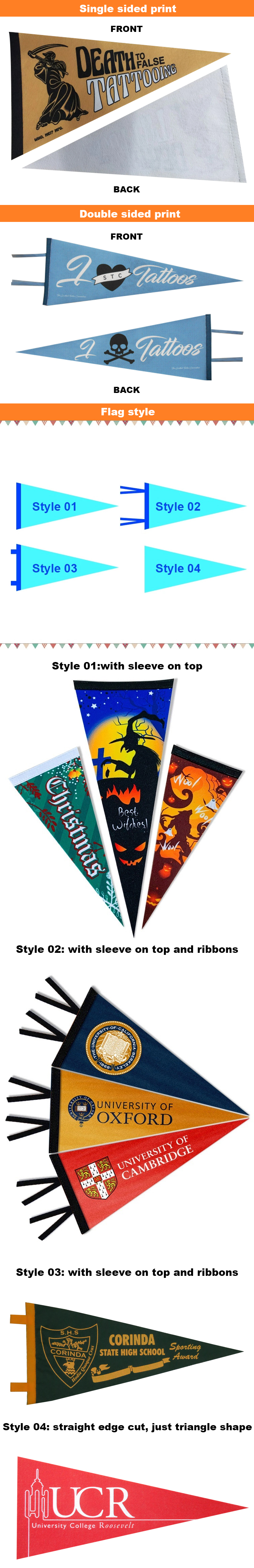 20x45cm Felt Triangle Banner