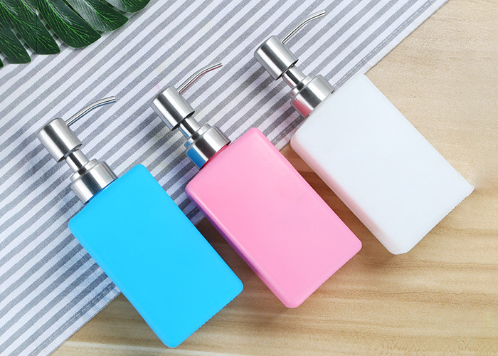 Square Empty Glass Jars Empty Hand Sanitizer Bottle With Pump ISO9001
