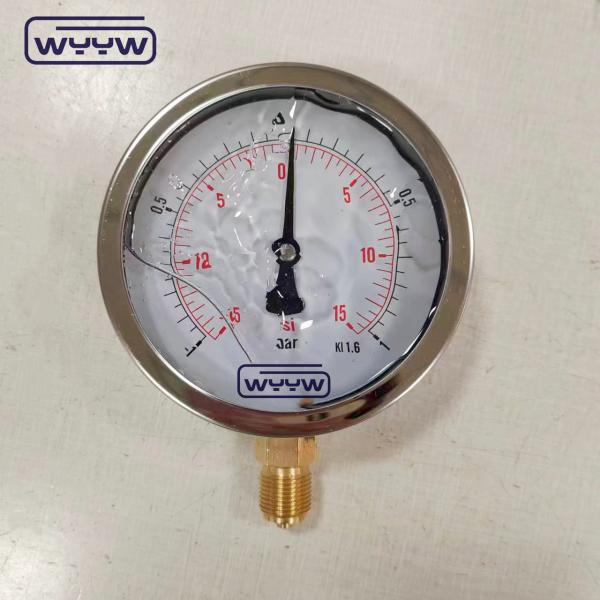 Glycerine Filled Hydraulic Industrial Compound Pressure Vacuum Gauge 1 Bar -3
