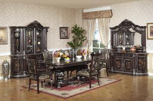 China Euro Luxury Wood Dining Room Sets 10 People Big Size Fancy Kitchen Table factory