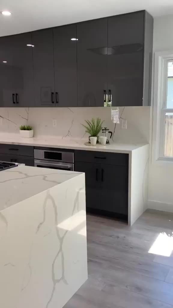79in Dark Grey Modern Kitchen Cabinets Island With Cabinets And Seating Tall Cabinet