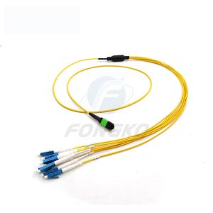 China Best Price MPO Female to 8 12 24 Cores LC UPC Single Mode Breakout Cable factory