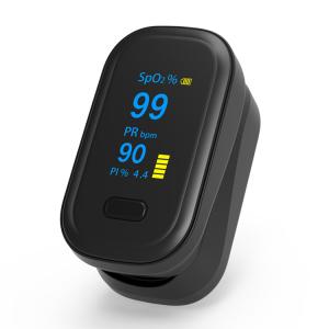 China Black Medical Spo2 Fingertip Pulse Oximeter , Heart Rate Monitor Pulse Oximeter factory