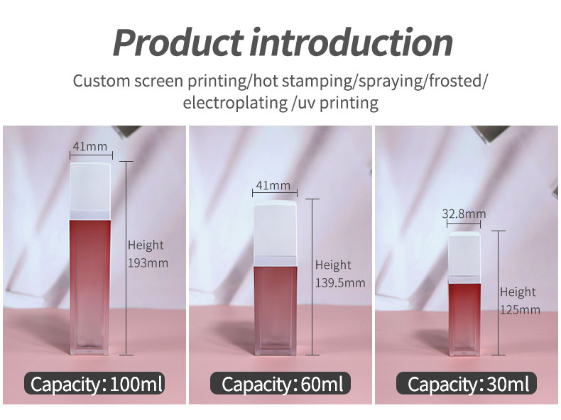 Transparent Square Acrylic Bottle Plastic Eye Cream Jar For Packaging Screen Printing
