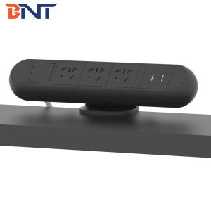 Clamp on desk design round corner desktop socket for conference table