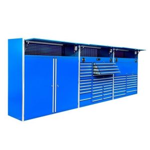 China Blue Store 72&quot; Large Rolling Tool Box Steel Garage Cabinet Workbench Tool Storage Cabinet factory
